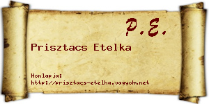 Prisztacs Etelka névjegykártya